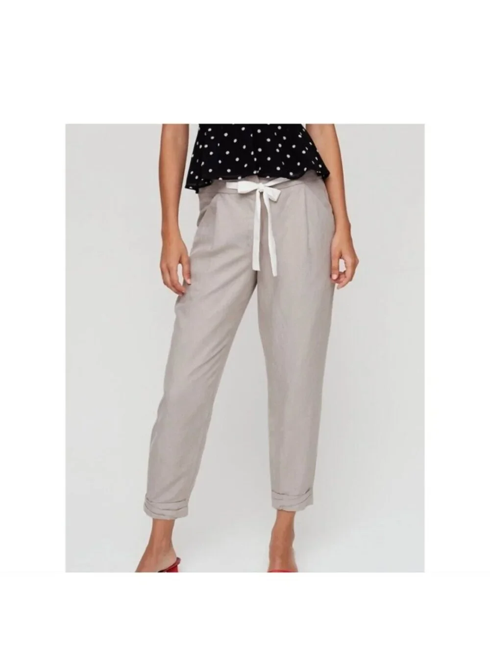 Aritzia Wilfred Allant Pant Taupe Tie Style